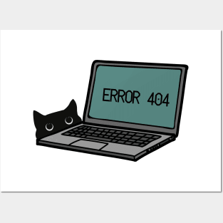 Cat Error 404 Posters and Art